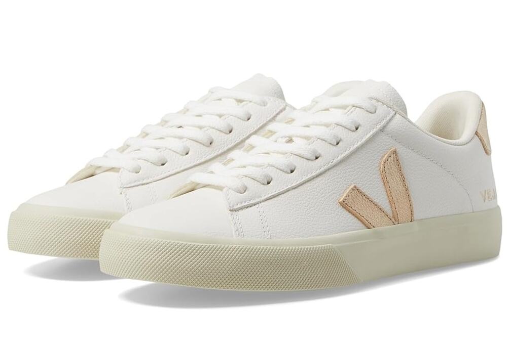VEJA Campo Sneakers EU 42.5 Womens 11.5 Mens 9.5 White Gold Leather NIB